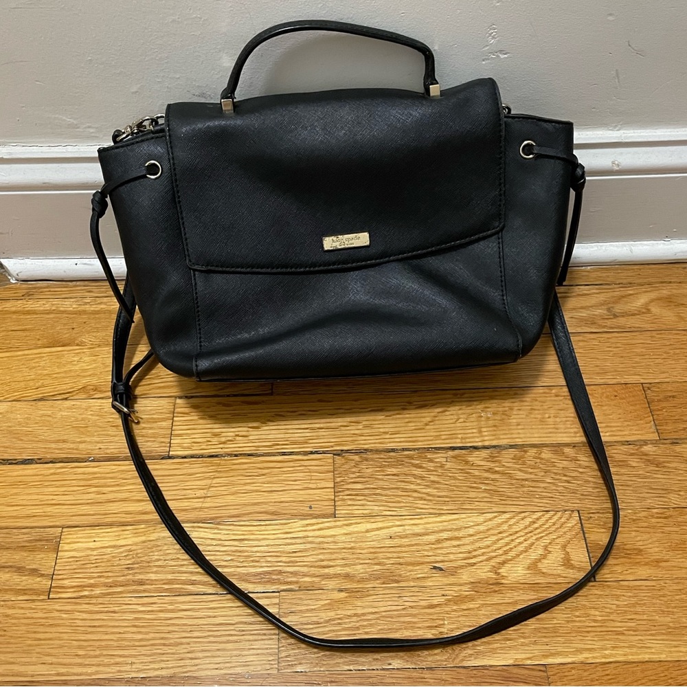Kate Spade New YORK Black Lilah Laurel Way Leather Satchel Purse